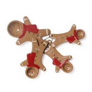 Christmas Gingerbread Man Ceramic Measuring Spoon Set 4pc